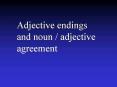 Adjective endings and noun adjective agreement PowerPoint PPT Presentation