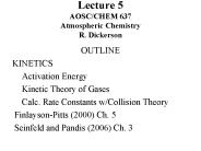 Lecture 5 AOSCCHEM 637 Atmospheric Chemistry R' Dickerson