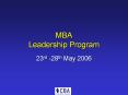 MBA Leadership Program PowerPoint PPT Presentation