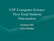 USF Computer Science New Grad Student Orientation