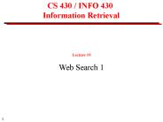 CS 430 INFO 430 Information Retrieval