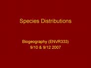 Species Distributions