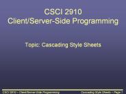 CSCI 2910 Client/Server-Side Programming