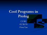 Cool Programs in Prolog