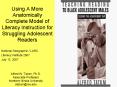 Using A More Anatomically Complete Model of Literacy Instruction for Struggling Adolescent Readers PowerPoint PPT Presentation