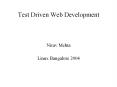 Test Driven Web Development PowerPoint PPT Presentation