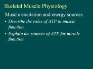 Skeletal Muscle Physiology