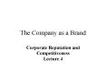 The Company as a Brand PowerPoint PPT Presentation