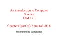 An introduction to Computer Science ITM 171 Chapters part of 7 and all of 8 PowerPoint PPT Presentation