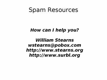 Spam Resources
