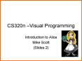 CS320n Visual Programming PowerPoint PPT Presentation
