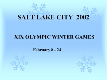 SALT LAKE CITY 2002