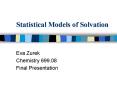 Statistical Models of Solvation PowerPoint PPT Presentation