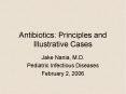 Antibiotics: Principles and Illustrative Cases PowerPoint PPT Presentation