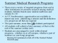 Summer Medical Research Programs PowerPoint PPT Presentation