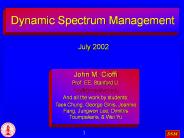Dynamic Spectrum Management