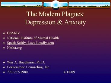 The Modern Plagues: Depression