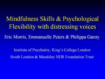 Mindfulness Skills