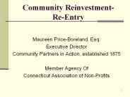 Community Reinvestment- Re-Entry