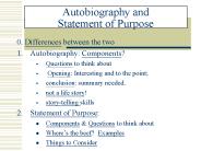 Autobiography and Statement of Purpose