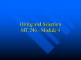Hiring and Selection MT 246 Module 4 PowerPoint PPT Presentation