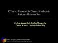 ICT and Research Dissemination in African Universities PowerPoint PPT Presentation