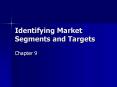 Identifying Market Segments and Targets PowerPoint PPT Presentation