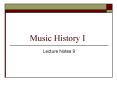 Music History I PowerPoint PPT Presentation