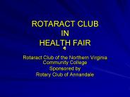 ROTARACT CLUB IN HEALTH FAIR