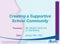 Creating a Supportive School Community PowerPoint PPT Presentation
