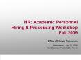 HR: Academic Personnel Hiring PowerPoint PPT Presentation