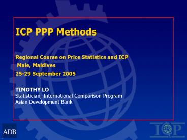 ICP PPP Methods