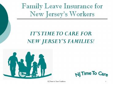 Family Leave Insurance for New Jersey