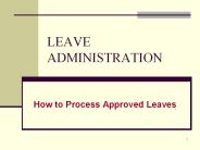 LEAVE ADMINISTRATION