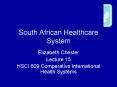 South African Healthcare System PowerPoint PPT Presentation