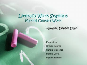 Literacy Work Stations Making Centers Work