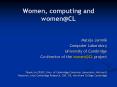 Women, computing and womenCL PowerPoint PPT Presentation