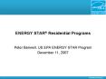 ENERGY STAR Residential Programs PowerPoint PPT Presentation