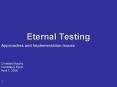 Eternal Testing PowerPoint PPT Presentation