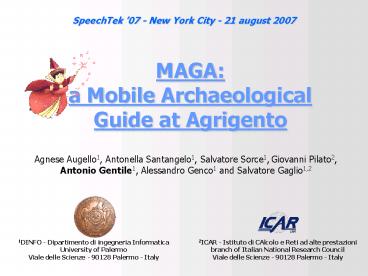 MAGA: a Mobile Archaeological Guide at Agrigento