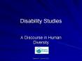 Disability Studies PowerPoint PPT Presentation