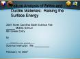 Failure Analysis of Brittle and Ductile Materials: Raising the Surface Energy PowerPoint PPT Presentation