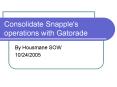 Consolidate Snapple's operations with Gatorade PowerPoint PPT Presentation