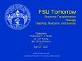 FSU Tomorrow Economic Transformation Through Teaching, Research, and Service PowerPoint PPT Presentation