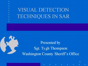 VISUAL DETECTION TECHNIQUES IN SAR