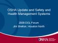 OSHA Update and Safety and Health Management Systems PowerPoint PPT Presentation