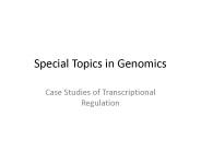 Special Topics in Genomics