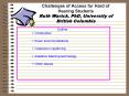Challenges of Access for Hard of Hearing Students Ruth Warick, PhD, University of British Columbia PowerPoint PPT Presentation