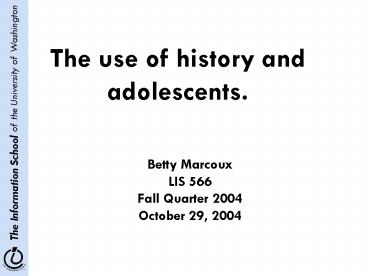The use of history and adolescents'