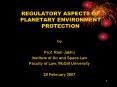 REGULATORY ASPECTS OF PLANETARY ENVIRONMENT PROTECTION PowerPoint PPT Presentation